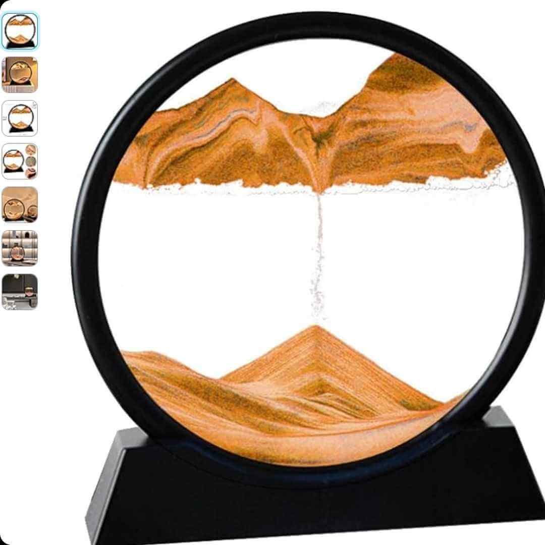 Paisaje de arena de aguas profundas con reloj de arena modelo 3d