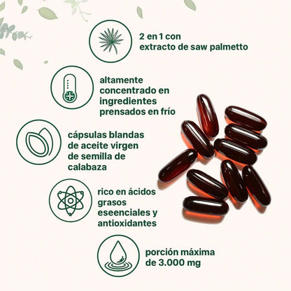 Aceite de Semilla de Calabaza + Saw Palmetto | Apoyo natural para tu bienestar masculino y hormonal