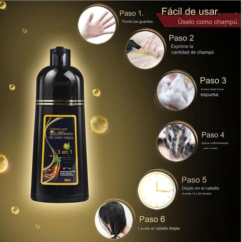 Shampoo Tapa Canas Original Negro